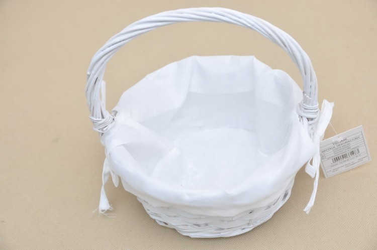 TG70546 KOSZYK WIKLINA BIAŁY MATERIAŁ H 9/22*20 CM