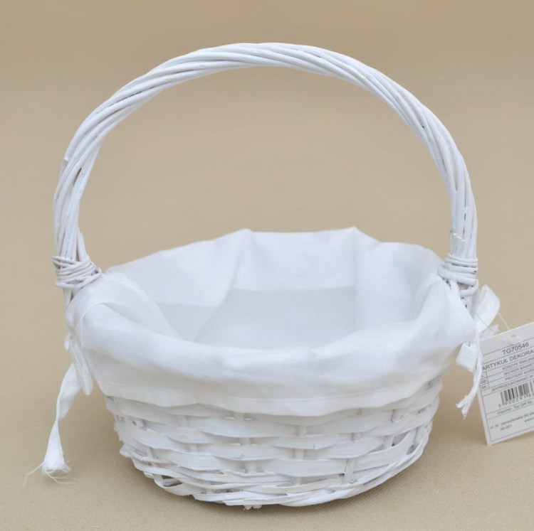 TG70546 KOSZYK WIKLINA BIAŁY MATERIAŁ H 9/22*20 CM