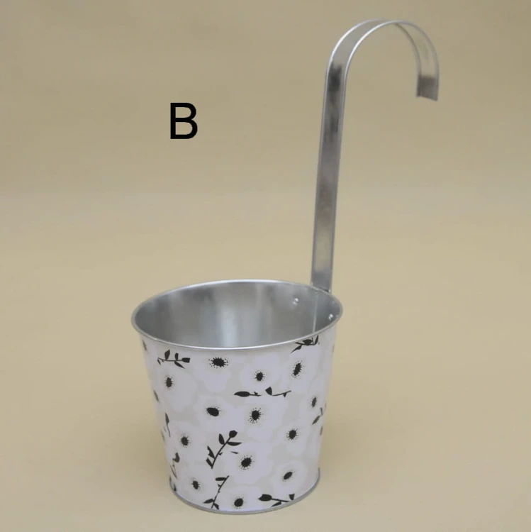 802404 OSŁONKA WIADERKO METAL KWIATY H 14*16 CM