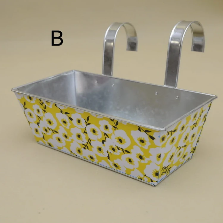 802401 OSŁONKA SKRZYNKA METAL KWIATY H 14*36*19 CM
