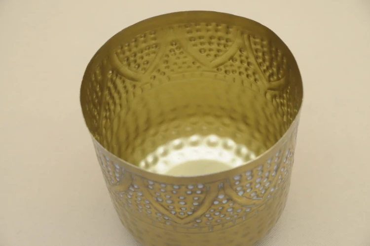 A44341040 OSŁONKA METAL ZŁOTO H 18*19 CM
