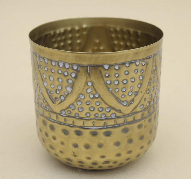 A44341030 OSŁONKA METAL ZŁOTO H 14*13,5 CM