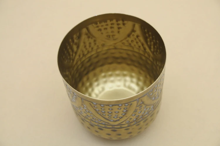 A44341030 OSŁONKA METAL ZŁOTO H 14*13,5 CM