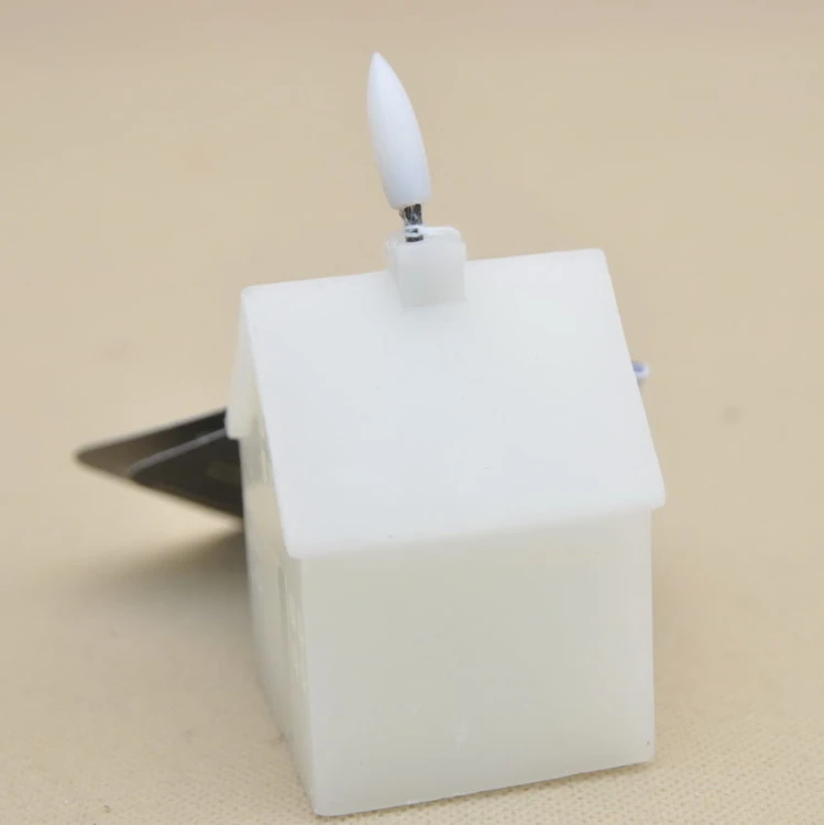 487521 ŚWIECZKA LED DOMEK WOSK H11,3*6CM OP.16