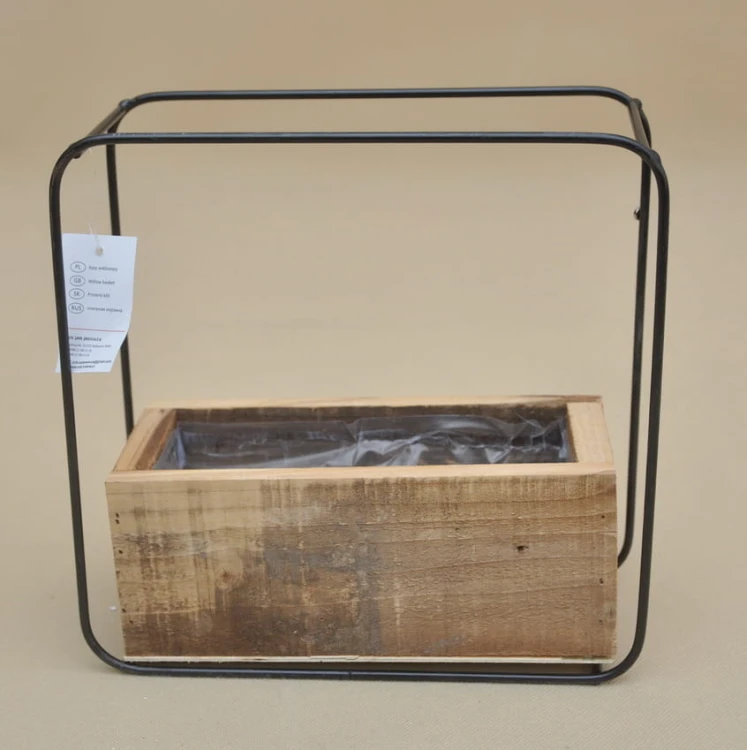 BJ2024WD-312 OSŁONKA DREWNO/METAL H25*25CM