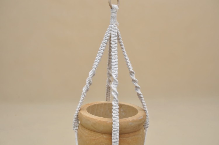 862297 OSŁONKA DREWNO MAKRAM BOHO H20/90*22 CM