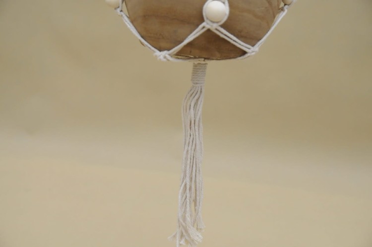 862297 OSŁONKA DREWNO MAKRAM BOHO H20/90*22 CM