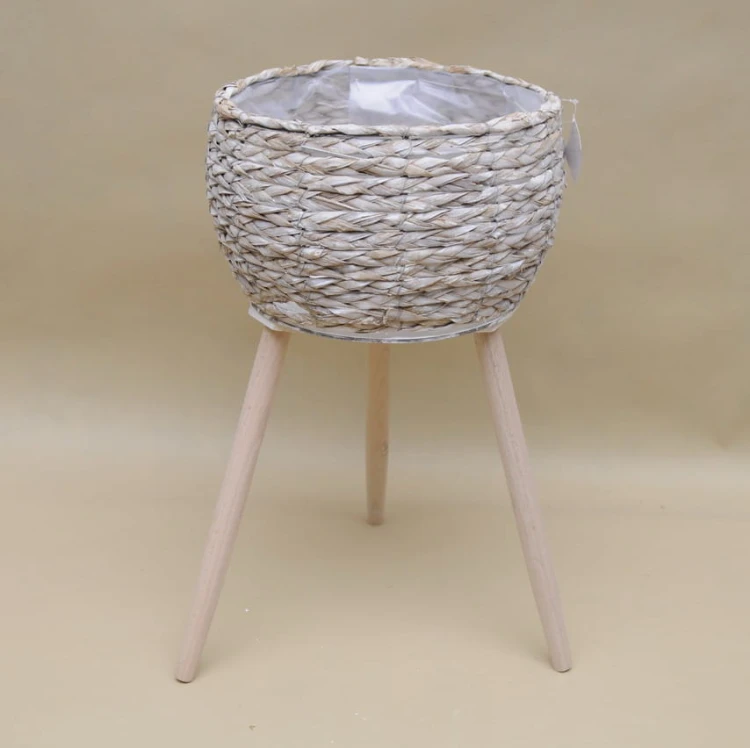 TG55854-3 OSŁONKA PLECIONA BOHO NOGI BEŻ H54*29 CM