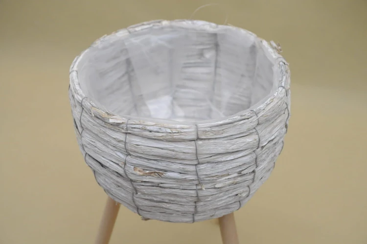 TG55855-3 OSŁONKA PLECIONA BOHO NOGI BEŻ H52*30 CM