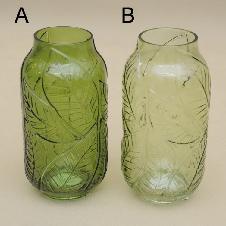 803412 WAZON FLAKON SZKLANY ZIELONY H 23*12 CM