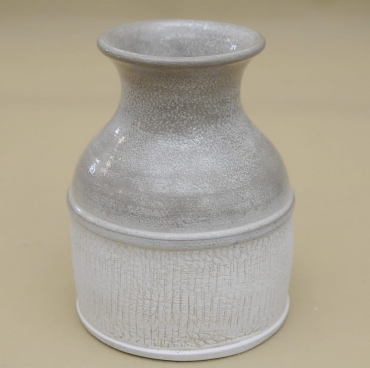 850063 WAZON FLAKON CERAMICZNY BEŻ H 25*19 CM