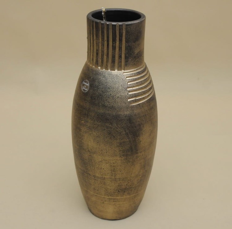 655813 WAZON CERAMICZNY ZŁOTY PRZECIERANY H 50*19