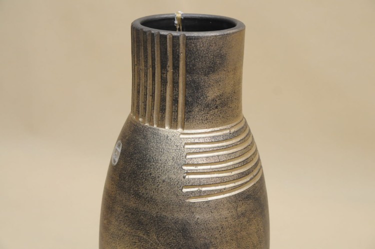 655813 WAZON CERAMICZNY ZŁOTY PRZECIERANY H 50*19