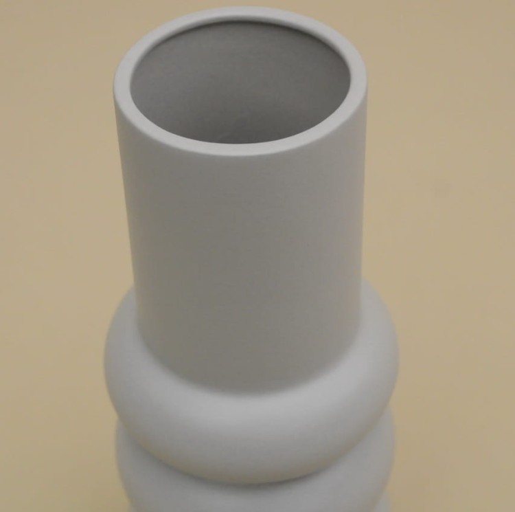 POR10502 WAZON CERAMICZNY SZARY H 35*14 CM