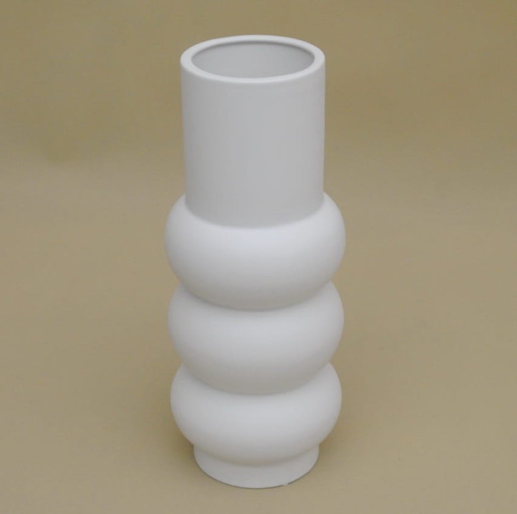 POR10499 WAZON CERAMICZNY BIAŁY H 40*16 CM