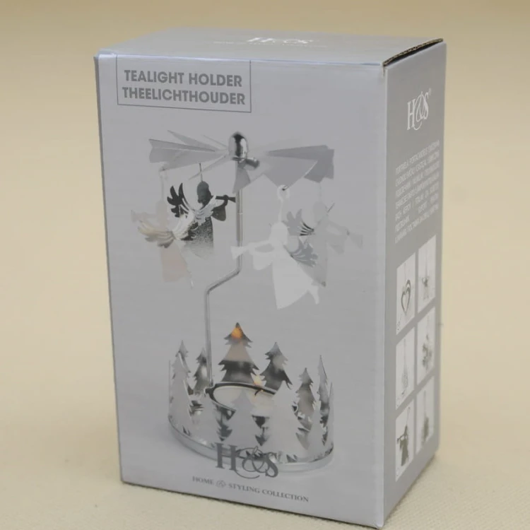 ACC004970 ŚWIECZNIK TEALIGHTS SREBRNY H 13*8 CM