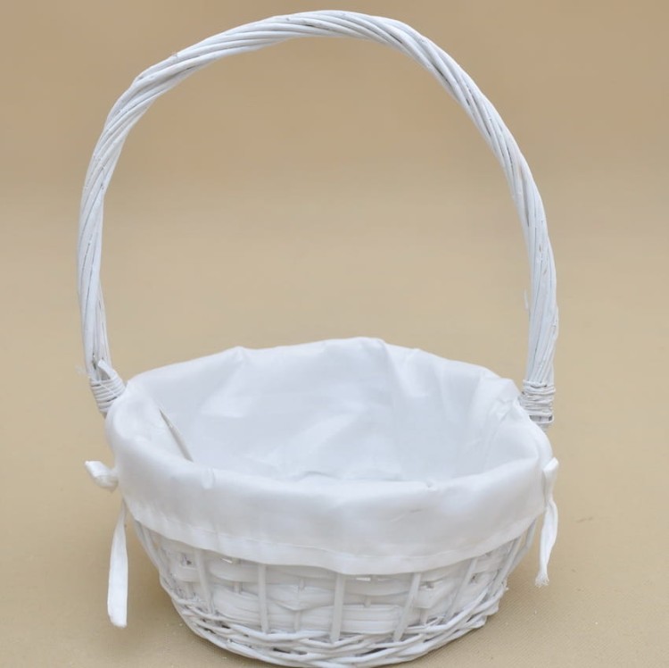 TG70544-1 KOSZ WIKLINA BIAŁY+MATERIAŁ H30/11*24CM