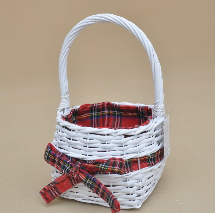 QB9117-M KOSZ BIAŁY BIAŁY MATERIAŁ KRATA H 14*18CM