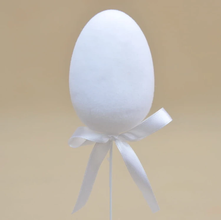WIPK-3-01410 JAJKO NA PIKU BIAŁE 8CM FLOCK PLASTIK