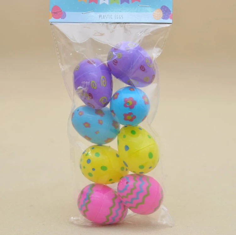 TG71185 JAJKA*8 PISANKI PLASTIK KOLOROWE H6*4 CM