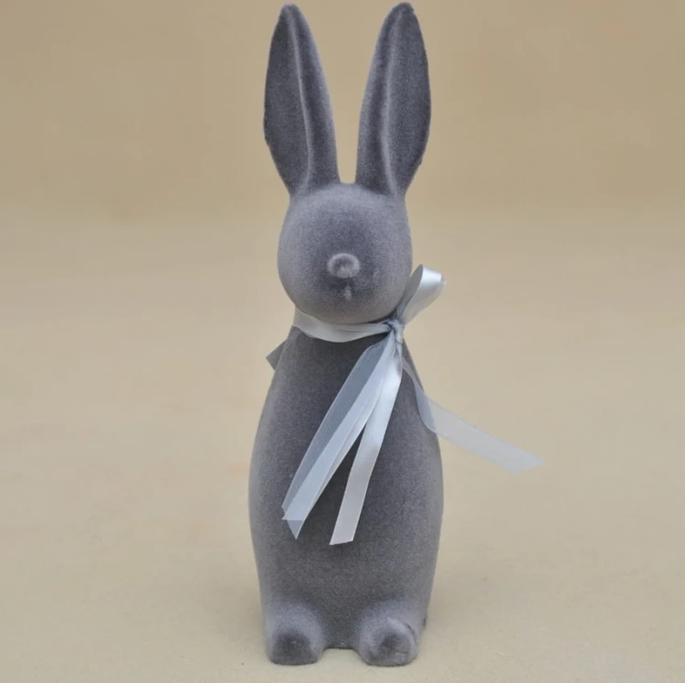WIPK-3-12243 ZAJĄC GRAFIT 30CM FLOCK PLASTIK