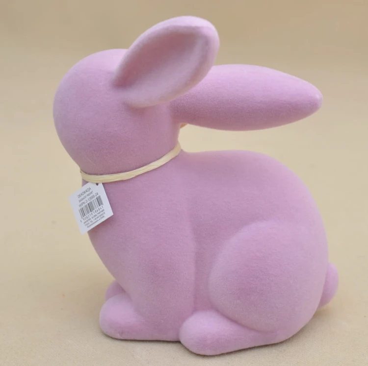 WIPK-3-12695 ZAJĄC RÓŻOWY FLOCK PLASTIK H 25*21