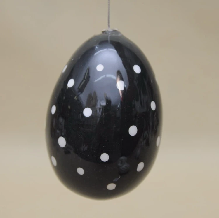 TG45469-4 JAJKO CZARNO/BIAŁE W KROPKI 13*9CM OP.24