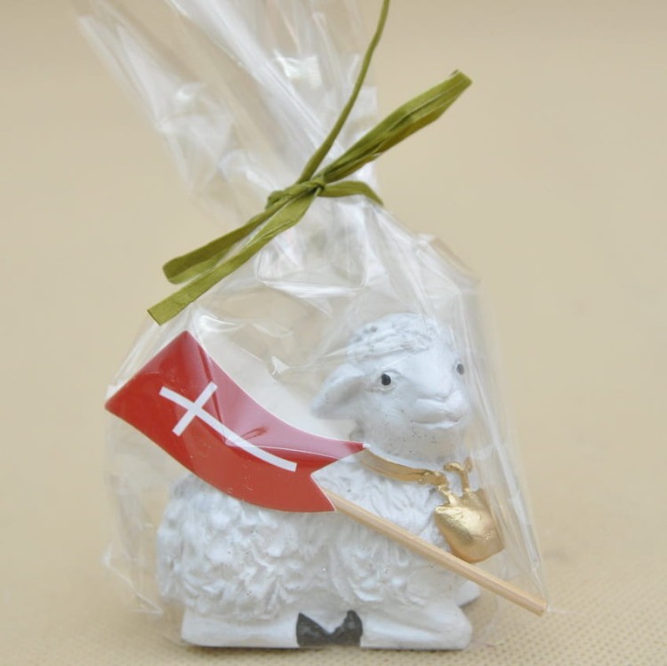 BARANEK LEŻĄCY GIPSOWY H 6.5*7 CM OP.24 SZT
