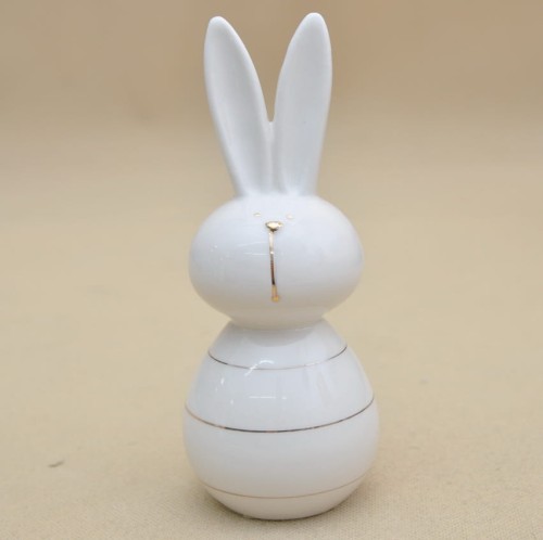 JY21B209CG-1 KRÓLIK ZŁOTE PASKI CERAM H19*7CM