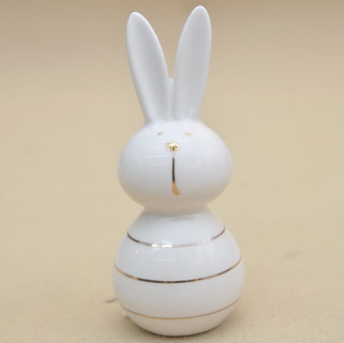 JY21B210CG-1 KRÓLIK ZŁOTE PASKI CERA H14*6 CM