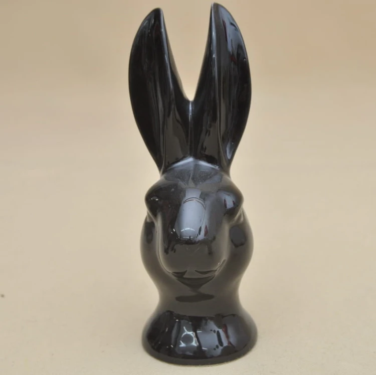 9833 KRÓLIK GŁOWA CZARNA PORCELANA H 25*9
