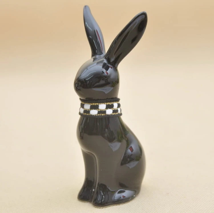 76249 KRÓLIK CZARNY PORCELANA H 23*7