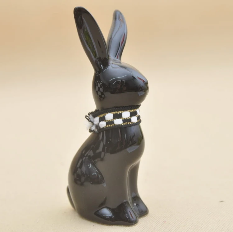 76249 KRÓLIK CZARNY PORCELANA H 23*7