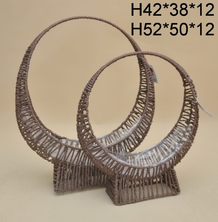 LQ2310564 KOSZ PLECIONY RAFIA COFFE KOMPLET 2 SZT