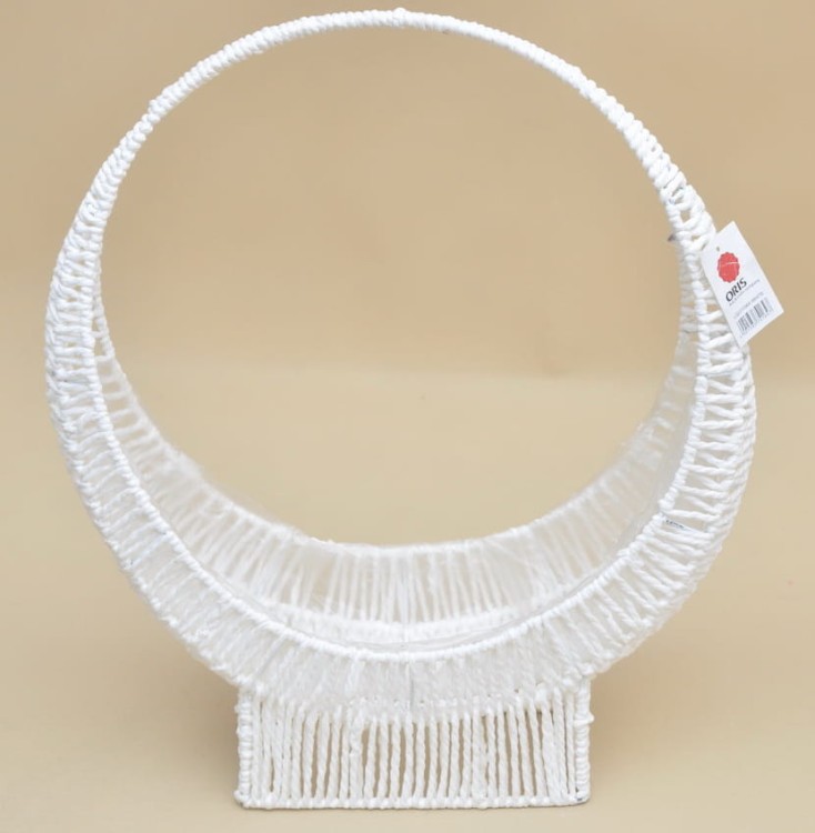 LQ2310564 KOSZ PLECIONY RAFIA BIAŁY KOMPLET 2 SZT