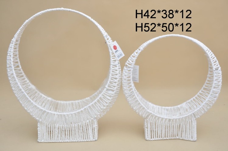LQ2310564 KOSZ PLECIONY RAFIA BIAŁY KOMPLET 2 SZT