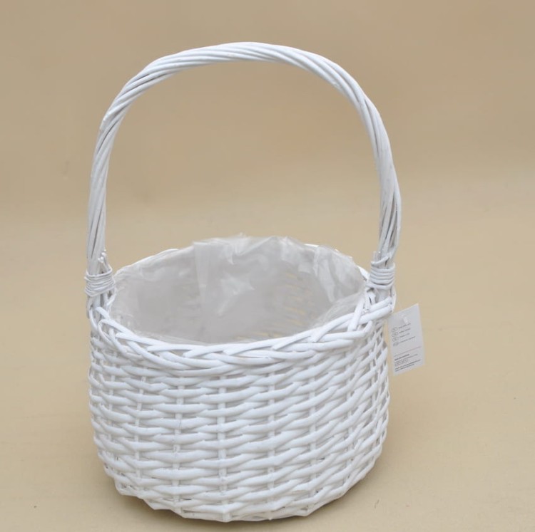 YD231086 KOSZ BIAŁY RATAN H39*24CM